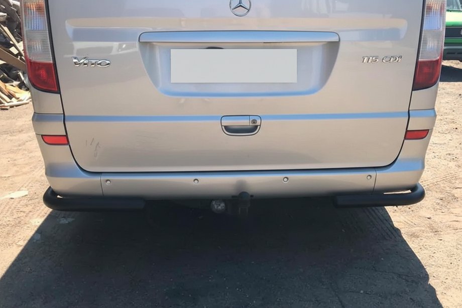 Mercedes Vito W639 2004-2014 гг. Задние уголки AK003 Черный (2 шт., Нержавейка) Средняя и Длинная база Фото 6