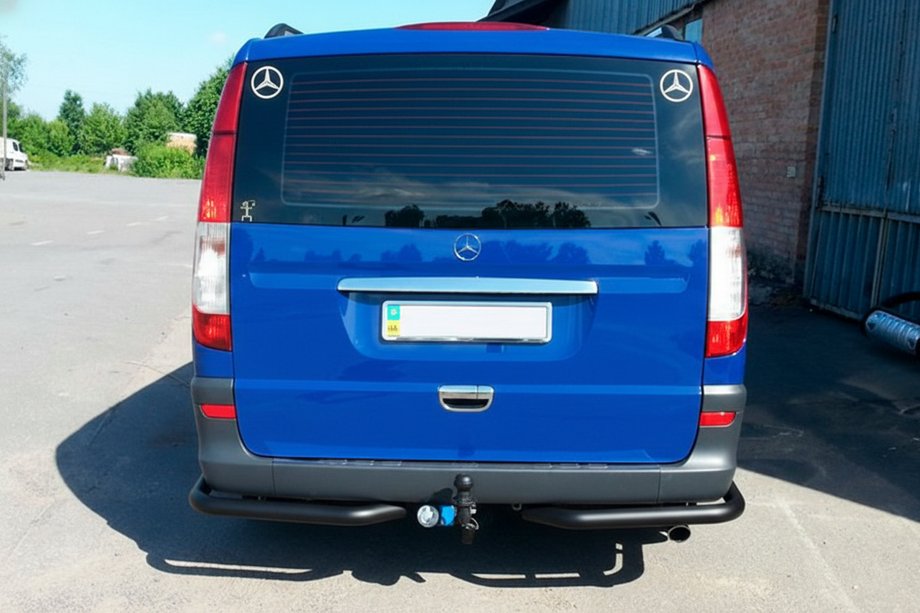 Mercedes Vito W639 2004-2014 гг. Задние уголки AK003 Черный (2 шт., Нержавейка) Средняя и Длинная база Фото 9