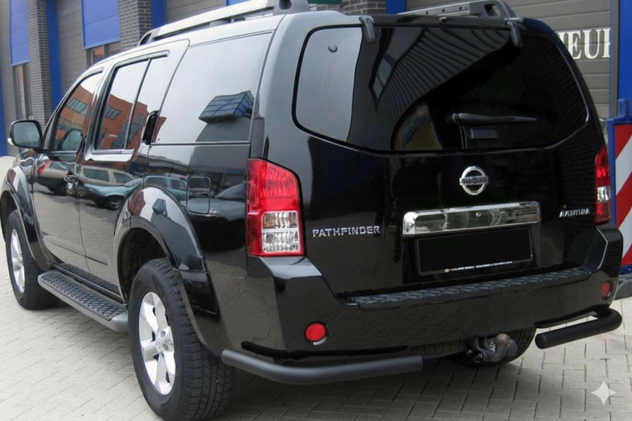 Nissan Pathfinder R51 2005-2014 гг. Задняя дуга AK003 Черная (нерж. сталь) Image