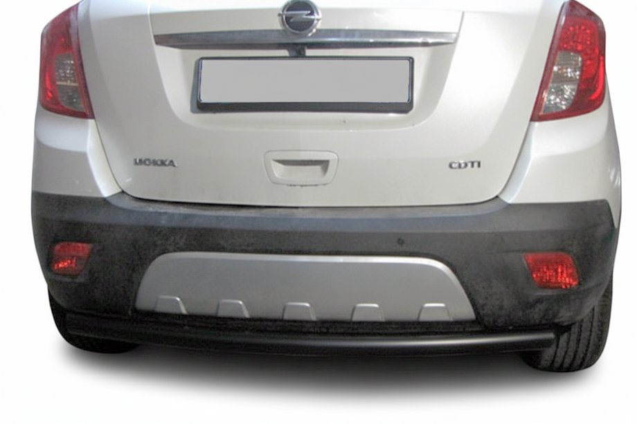 Opel Mokka 2012-2021 гг. Задняя защита AK002 Черная (нерж. сталь) Image