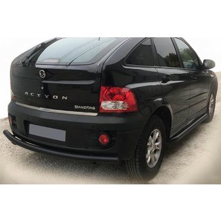Задняя защита AK002 Черная (нерж. сталь) SsangYong Action 2005-2018 гг.
