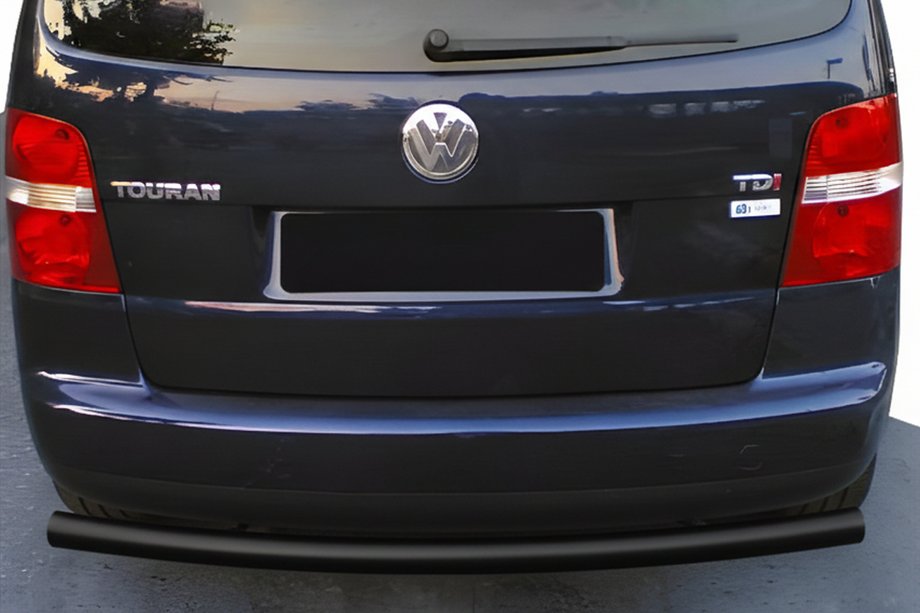 Volkswagen Touran 2003-2010 гг. Задняя защита AK002 Черная (1 шт, Нержавейка) Фото 1