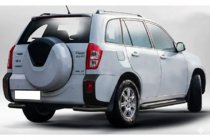 Chery Tiggo 3 2005- гг. Задние уголки AK003 Черные (2 шт., нержавейка) фото 1