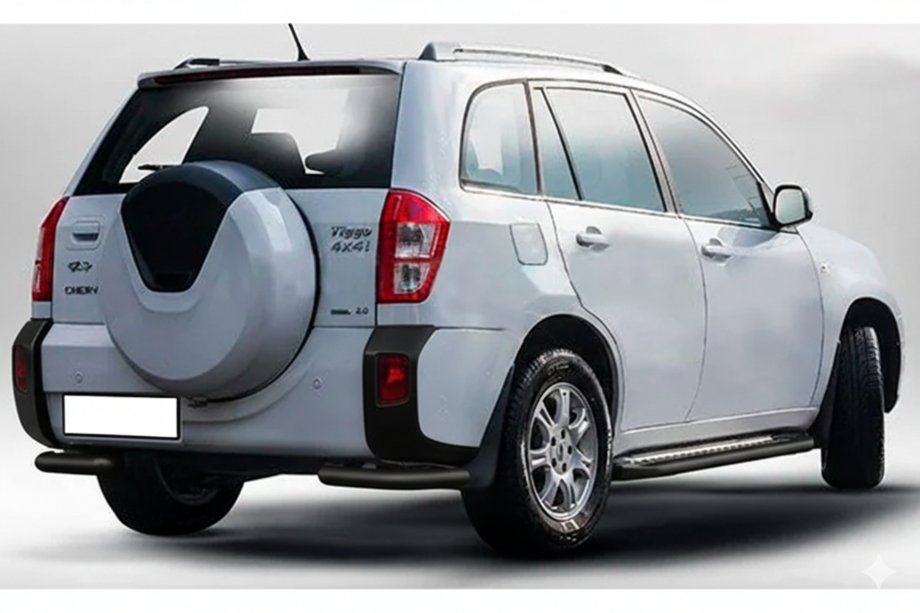 Chery Tiggo 3 2005- гг. Задние уголки AK003 Черные (2 шт., нержавейка) Image