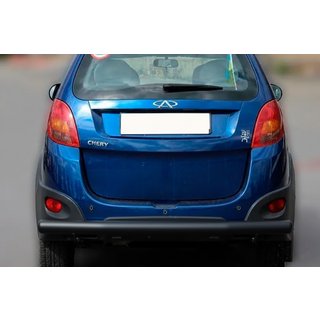 Задняя защита AK002 Черный (2 шт., нержавейка) Chery Beat 2009-2015 гг. фото 1