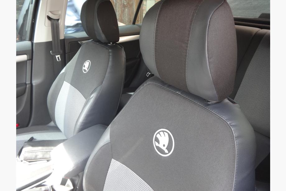 Skoda Octavia III A7 2013-2019 гг. Авточехлы (Эко-кожа↗Ткань, Premium) Фото 2