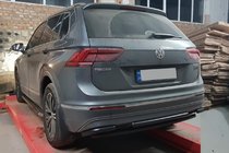 Volkswagen Tiguan 2016-2023 гг. Задняя защита AK001-2 Черный (нерж. сталь) фото 2