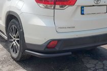 Toyota Highlander 2013-2019 гг. Задние уголки Black (2 шт., нержавейка) фото 1