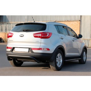 Задняя дуга AK007 Черная (нерж. сталь) Kia Sportage 2010-2015 гг. фото 3