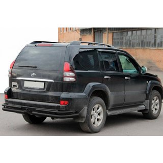 Задние двойные дуги AK003-1 Черный (2 шт., нерж. сталь) Toyota Land Cruiser Prado 120 2002-2009 гг. фото 1