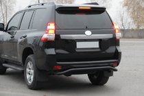 Toyota Land Cruiser Prado 150 2009-2023 гг. Задняя дуга AK008 Черная (нерж. сталь) фото 1