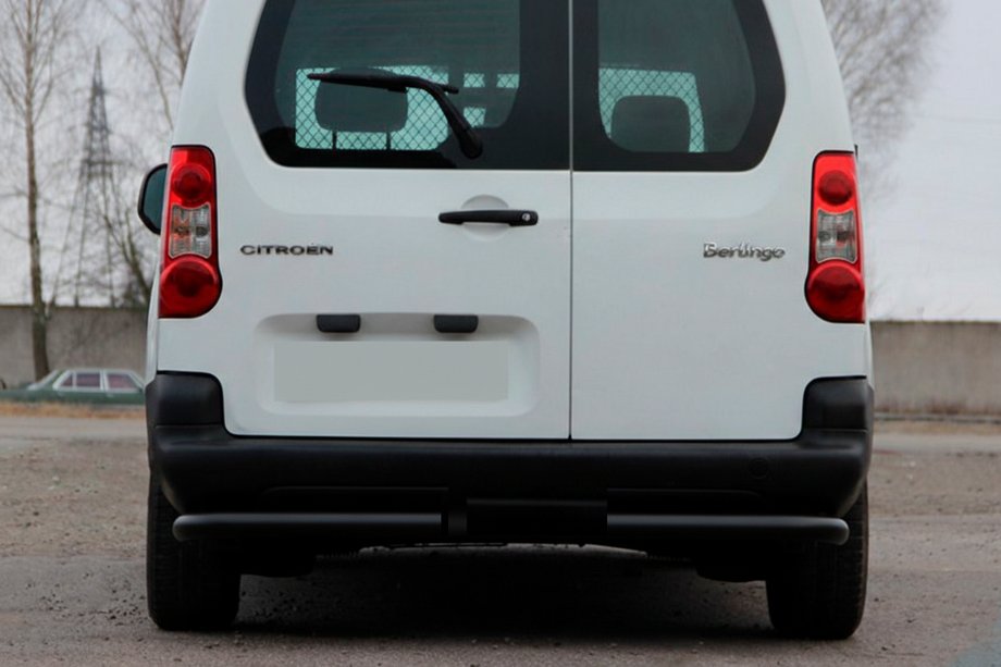 Citroen Berlingo 2008-2018 гг. Задние углы AK003 Черный (нерж. сталь) Image