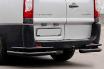 Peugeot Expert 2007-2016 гг. Задние углы AK-003-Double Black (2 шт., нерж.) фото 1