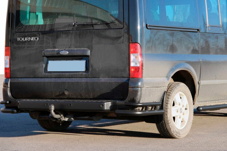 Ford Transit 2000–2014 гг. Задние Углы AK003-Double Black (Нержавейка) Image