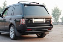 Range Rover III L322 2002-2012 гг. Задняя двойная дуга AK002 Черная (нержавеющая сталь) фото 1