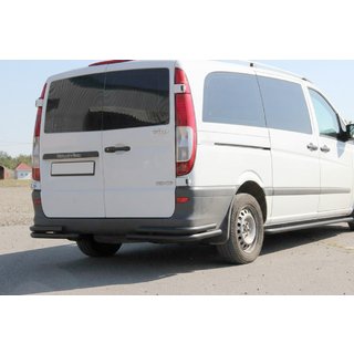 Задние угловые дуги AK003-Double Black (2 шт., нерж. сталь) Mercedes Viano 2004-2014 гг. фото 1
