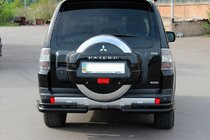 Mitsubishi Pajero Wagon IV 2006-2021 гг. Задняя двойная дуга AK003 Черная (нерж. сталь) фото 3