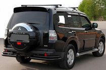 Mitsubishi Pajero Wagon IV 2006-2021 гг. Задняя двойная дуга AK003 Черная (нерж. сталь) фото 1