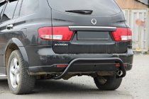 SsangYong Kyron 2005-2014 гг. Задняя дуга AK007 Черная (нерж. сталь) фото 2