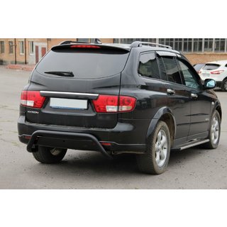 Задняя дуга AK007 Черная (нерж. сталь) SsangYong Kyron 2005-2014 гг. фото 1