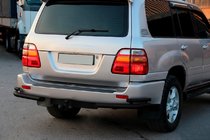 Toyota Land Cruiser 100 1998-2007 гг. Задние угловые дуги AK003-Double Black (2 шт., нерж. сталь) фото 2