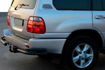 Toyota Land Cruiser 100 1998-2007 гг. Задние угловые дуги AK003-Double Black (2 шт., нерж. сталь) фото 1
