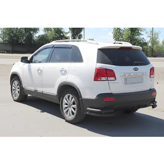 Задние двойные угловые дуги AK003-Двойной Black (нерж.) Kia Sorento II XM 2009-2014 гг. фото 4