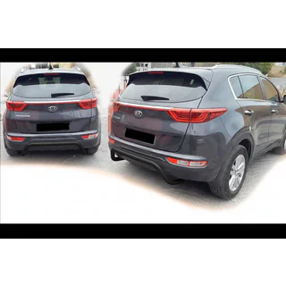 Задняя защита AK007 Черная (нержавейка) Kia Sportage 2015-2021 гг. фото 4