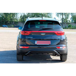 Задняя защита AK007 Черная (нержавейка) Kia Sportage 2015-2021 гг. фото 3