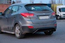 Hyundai IX-35 2010-2015 гг. Задняя защита AK007 Черная (нерж. сталь) фото 3