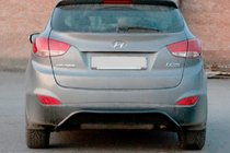 Hyundai IX-35 2010-2015 гг. Задняя защита AK007 Черная (нерж. сталь) фото 1