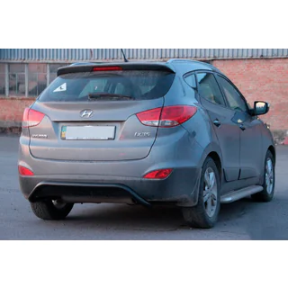 Задняя защита AK007 Черная (нерж. сталь) Hyundai IX-35 2010-2015 гг. фото 2