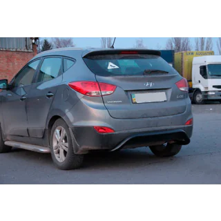 Задняя защита AK007 Черная (нерж. сталь) Hyundai IX-35 2010-2015 гг. фото 3