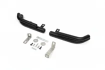 Hyundai Santa Fe 2 2006-2012 гг. Задние двойные угловые дуги AK003 Double Black (нерж. сталь) фото 1