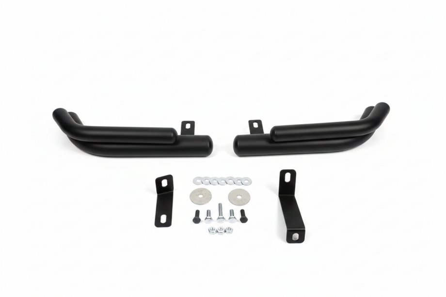 Hyundai Santa Fe 2 2006-2012 гг. Задние двойные угловые дуги AK003 Double Black (нерж. сталь) Фото 3
