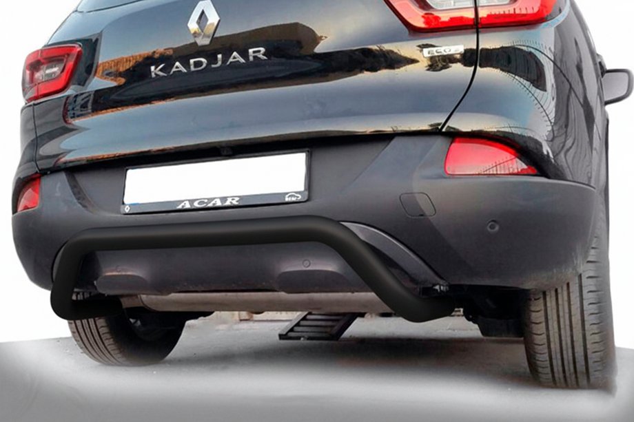 Renault Kadjar 2015-2022 гг. Задняя защита AK007 Черная (нержавейка) Image