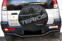 Daihatsu Terios 2003-2005 гг. Задняя дуга AK007 Черная (нерж. сталь) фото 1