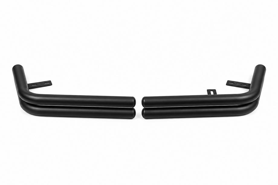 Toyota Land Cruiser Prado 120 2002-2009 гг. Задние Двойные Дуги AK003-2 Черные (2 шт., Нержавейка) Фото 5