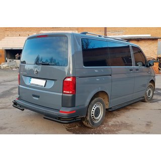 Задние угловые дуги AK003-Double Black (2 шт., нерж. сталь) Volkswagen T6 2015-2024 гг. фото 4