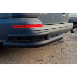 Задние угловые дуги AK003-Double Black (2 шт., нерж. сталь) Volkswagen T6 2015-2024 гг. фото 2
