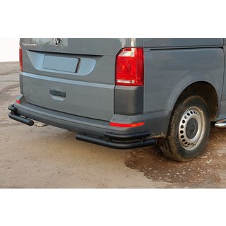 Задние угловые дуги AK003-Double Black (2 шт., нерж. сталь) Volkswagen T6 2015-2024 гг. фото 1