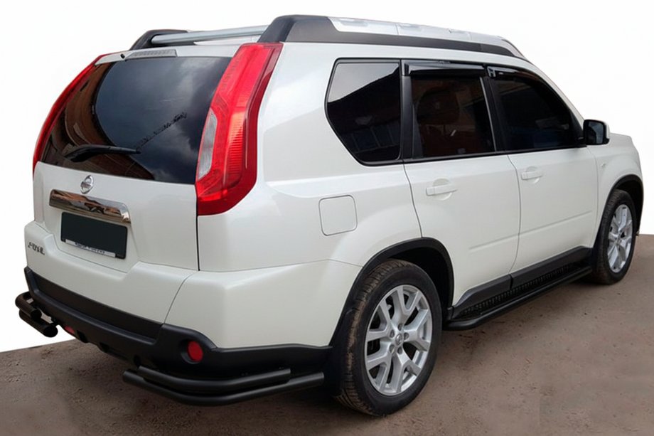 Nissan X-trail T31 2007-2014 гг. Задние углы AK003-Double Black (2 шт., нерж. сталь) Фото 1