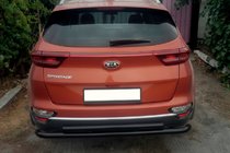 Kia Sportage 2015-2021 гг. Задняя защита AK002-2 Черный (нерж. сталь) фото 2