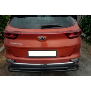 Задняя защита AK002-2 Черный (нерж. сталь) Kia Sportage 2015-2021 гг. фото 1