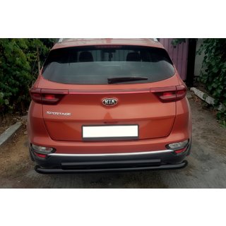 Задняя защита AK002-2 Черный (нерж. сталь) Kia Sportage 2015-2021 гг. фото 2