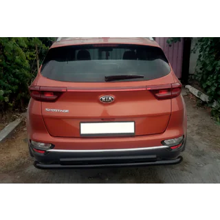 Задняя защита AK002-2 Черный (нерж. сталь) Kia Sportage 2015-2021 гг. фото 2