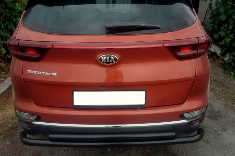 Kia Sportage 2015-2021 гг. Задняя защита AK002-2 Черный (нерж. сталь) Image
