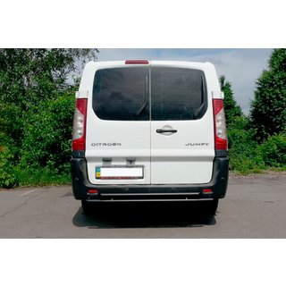 Задняя дуга AK-002-Двойная Black (нерж.) Peugeot Expert 2007-2016 гг. фото 3