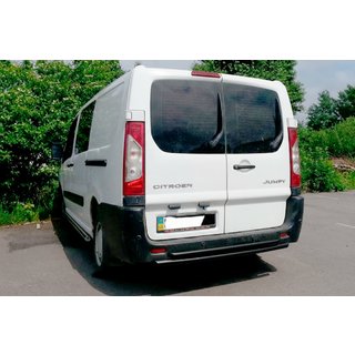 Задняя дуга AK-002-Двойная Black (нерж.) Peugeot Expert 2007-2016 гг. фото 1