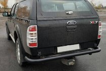 Ford Ranger 2007-2011 гг. Задняя защита AK005 Черный (нерж. сталь) фото 5